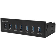 LOGILINK USB hub, 7-portni, interni 5,25", brzo punjenje